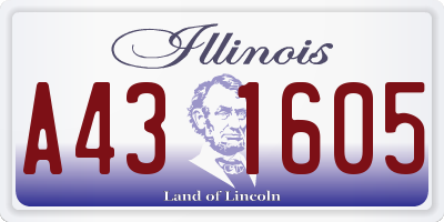 IL license plate A431605