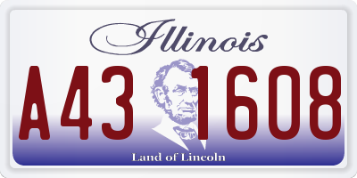 IL license plate A431608