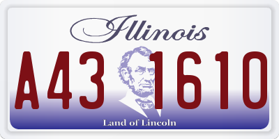 IL license plate A431610