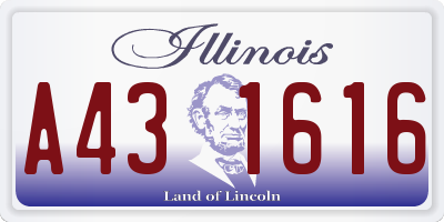 IL license plate A431616