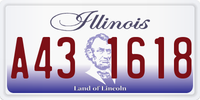 IL license plate A431618