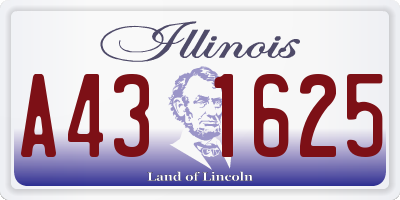 IL license plate A431625