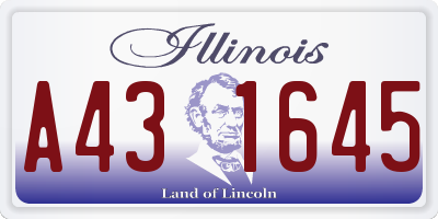 IL license plate A431645