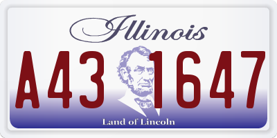 IL license plate A431647