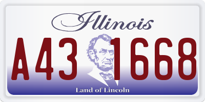 IL license plate A431668