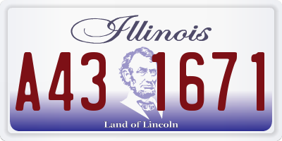 IL license plate A431671