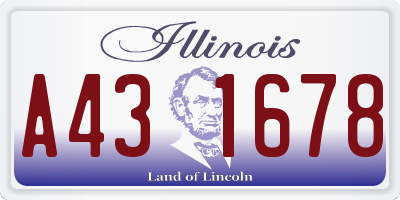 IL license plate A431678