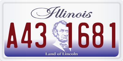 IL license plate A431681