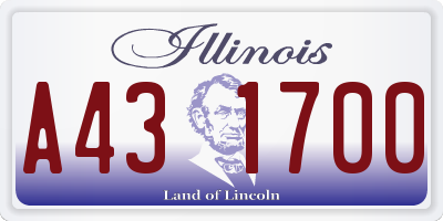 IL license plate A431700