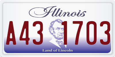 IL license plate A431703
