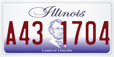 IL license plate A431704