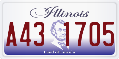IL license plate A431705