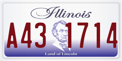 IL license plate A431714