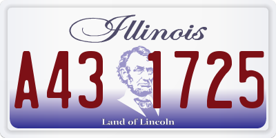 IL license plate A431725