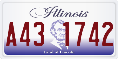 IL license plate A431742