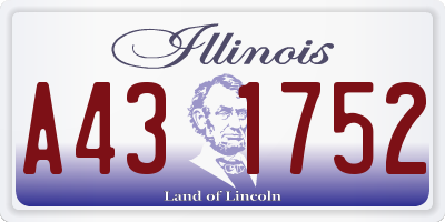 IL license plate A431752