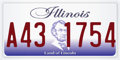 IL license plate A431754