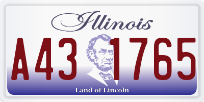 IL license plate A431765
