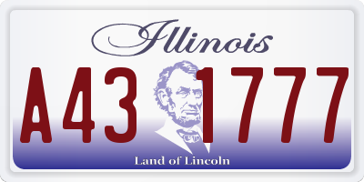 IL license plate A431777