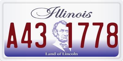 IL license plate A431778