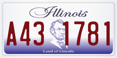IL license plate A431781