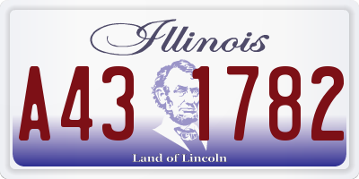 IL license plate A431782
