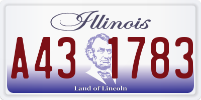 IL license plate A431783