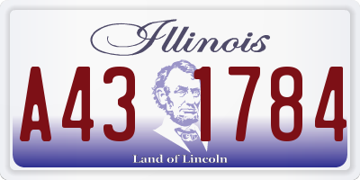 IL license plate A431784