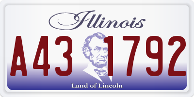 IL license plate A431792