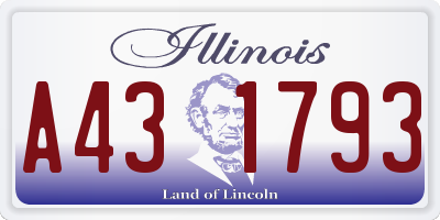 IL license plate A431793
