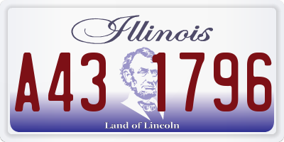IL license plate A431796