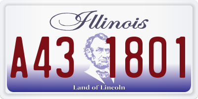 IL license plate A431801