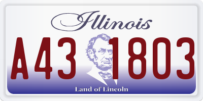 IL license plate A431803