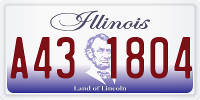 IL license plate A431804
