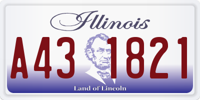 IL license plate A431821