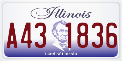 IL license plate A431836