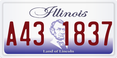 IL license plate A431837