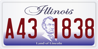 IL license plate A431838