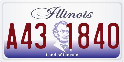 IL license plate A431840