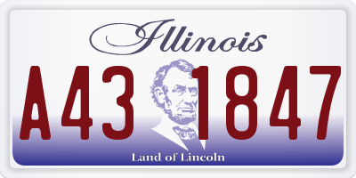 IL license plate A431847