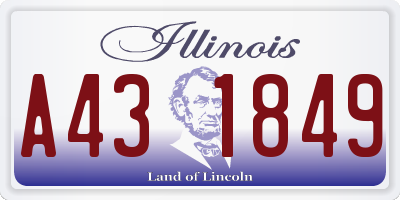 IL license plate A431849