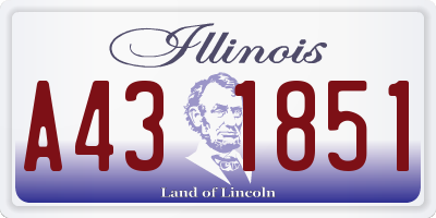 IL license plate A431851
