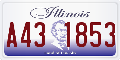 IL license plate A431853
