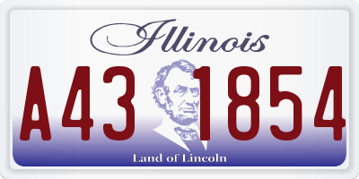 IL license plate A431854