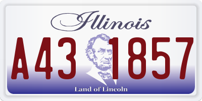 IL license plate A431857