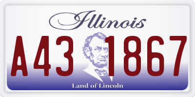 IL license plate A431867