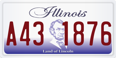 IL license plate A431876