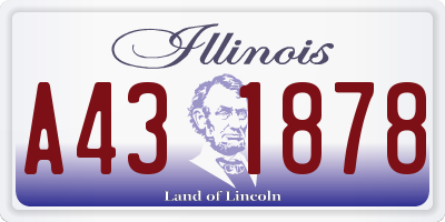 IL license plate A431878