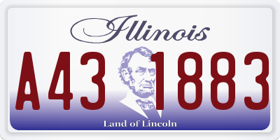 IL license plate A431883