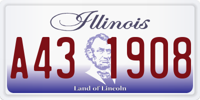 IL license plate A431908